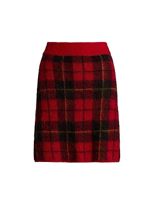 Check Alpaca-Blend Knit Miniskirt