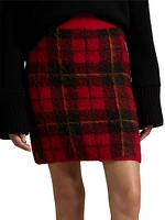 Check Alpaca-Blend Knit Miniskirt