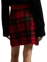 Check Alpaca-Blend Knit Miniskirt