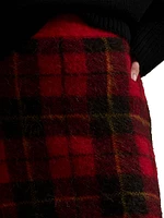 Check Alpaca-Blend Knit Miniskirt