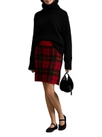 Check Alpaca-Blend Knit Miniskirt