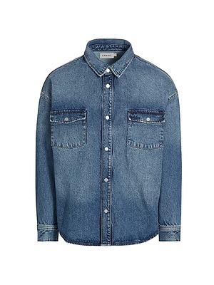Denim Snap-Front Shirt