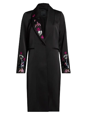 Heather Floral Embroidered Coat