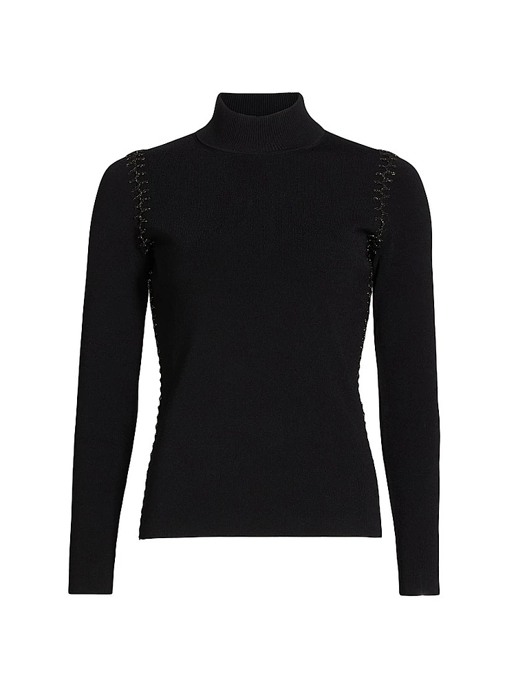 The Nina Whipstitched Turtleneck Sweater