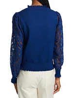 Felicity Crochet Mock-Turtleneck Sweater