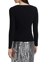 Ana Embellished Rib-Knit Sweater