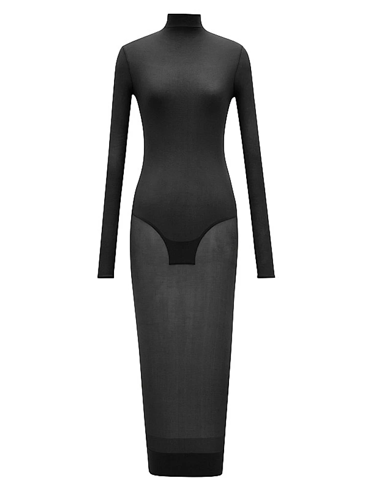 Turtleneck Dress in Stretch Jersey