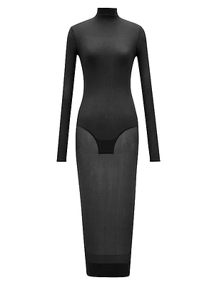 Turtleneck Dress in Stretch Jersey