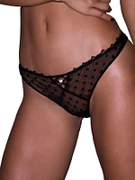 Love Lock Embroidered Thong