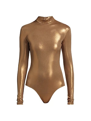 Metallic Coated Jersey Bodysuit