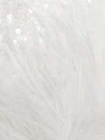Sequin Ostrich-Feather Shift Dress