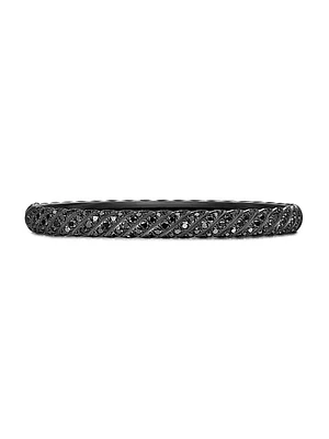 Sculpted Cable Bangle Bracelet in Black Titanium