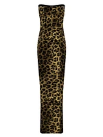 Ambra Leopard Corset Maxi Dress