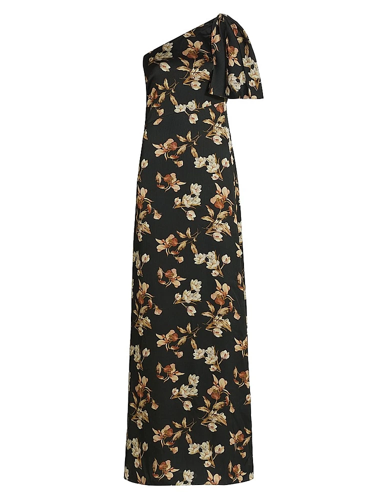 Chelsea Floral One-Shoulder Gown