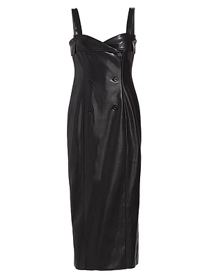 Tessa Faux Leather Midi-Dress