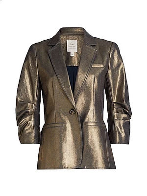 Khloe Coated Denim Blazer