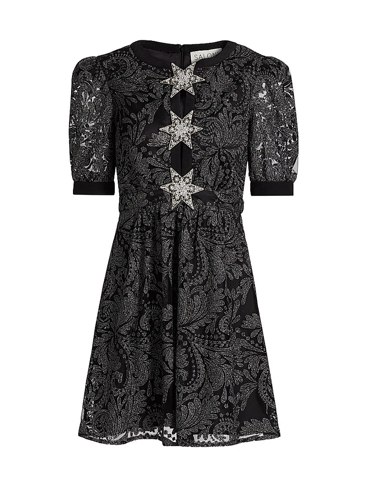 Jamie Paisley Tulle Minidress