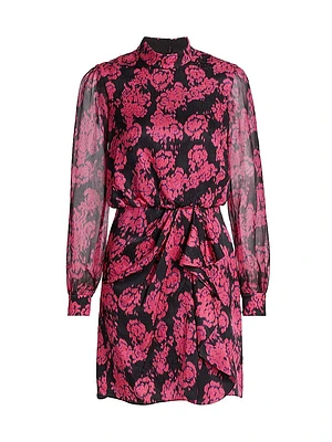 Isa Floral Silk Minidress