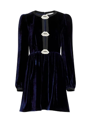Camille Bows Velvet Minidress