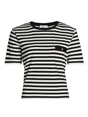 Striped Cotton Pocket T-Shirt