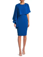 Rayna Sheath Capelet Midi-Dress