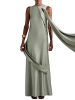 Quincy Draped Sleeveless Maxi Dress