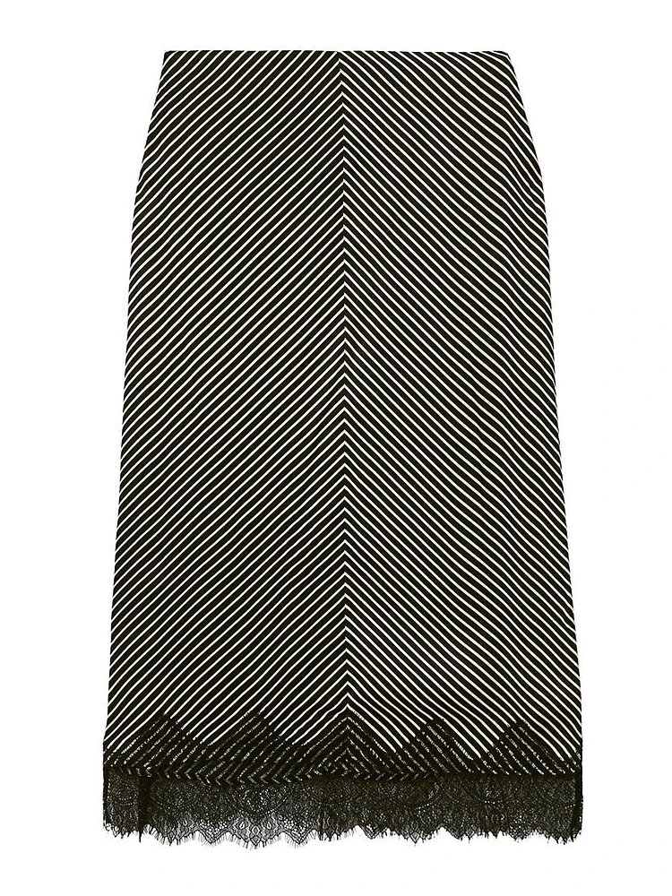 Ivy Striped Midi-Skirt