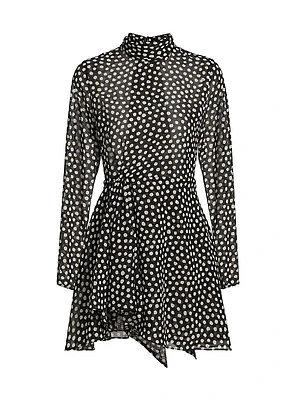 Carlotta Polka Dot Tie Minidress