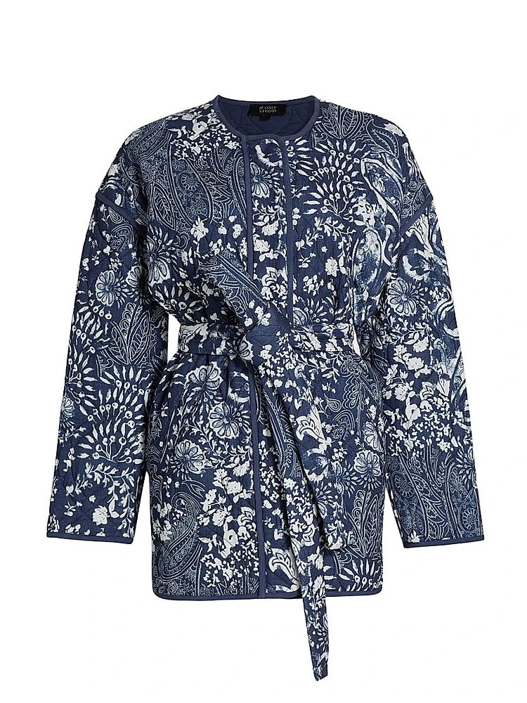 Paisley Cotton Tie-Waist Jacket