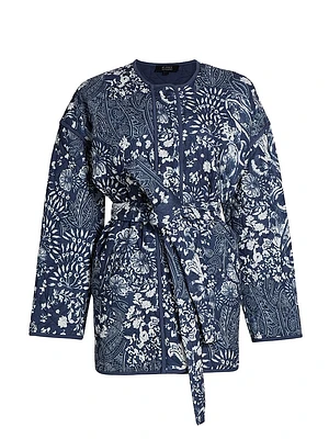 Paisley Cotton Tie-Waist Jacket