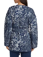 Paisley Cotton Tie-Waist Jacket