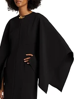 Brooch-Embellished Crepe Gown