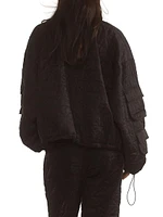 Quilted Zip-Front Bomber Jacket