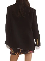 Bouclé Oversized Double-Breasted Blazer