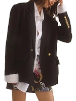 Bouclé Oversized Double-Breasted Blazer