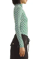 Geometric Turtleneck Top