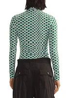 Geometric Turtleneck Top