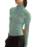 Geometric Turtleneck Top