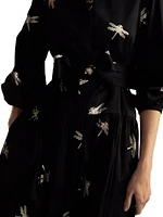 Dragonfly Cotton Sateen Maxi Shirtdress