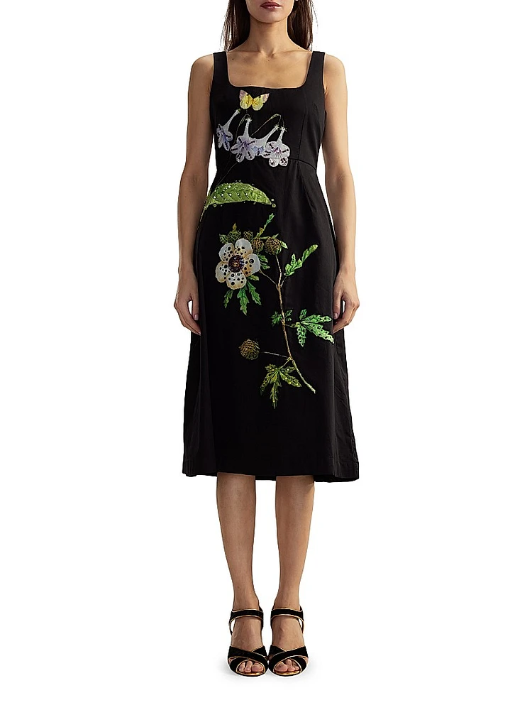 Floral Cotton Midi-Dress