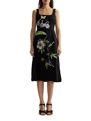 Floral Cotton Midi-Dress