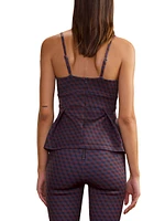 Bonded Geometric-Print Top
