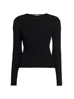 Ribbed Open-Back Sweater