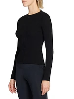 Ribbed Open-Back Sweater