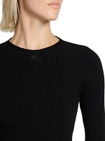 Ribbed Open-Back Sweater