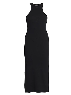 Scuba 90s Rib-Knit Midi Dress