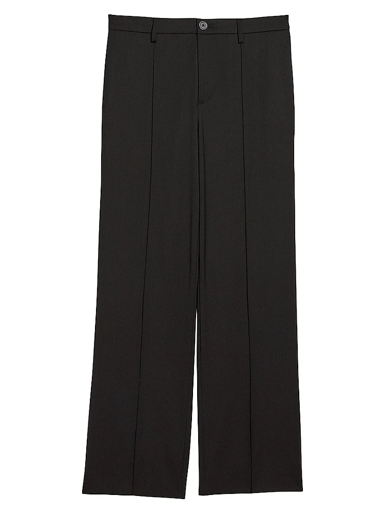 Wool Relaxed Straight-Leg Trousers