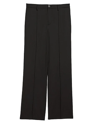 Wool Relaxed Straight-Leg Trousers