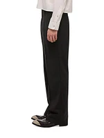 Wool Relaxed Straight-Leg Trousers