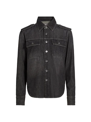 Denim Button-Front Shirt